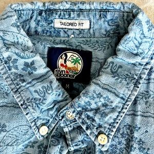 Rare Reyn Spooner long sleeve chambray Lahaina Sailor print